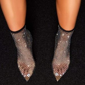 Fishnet Rhinestone Heels